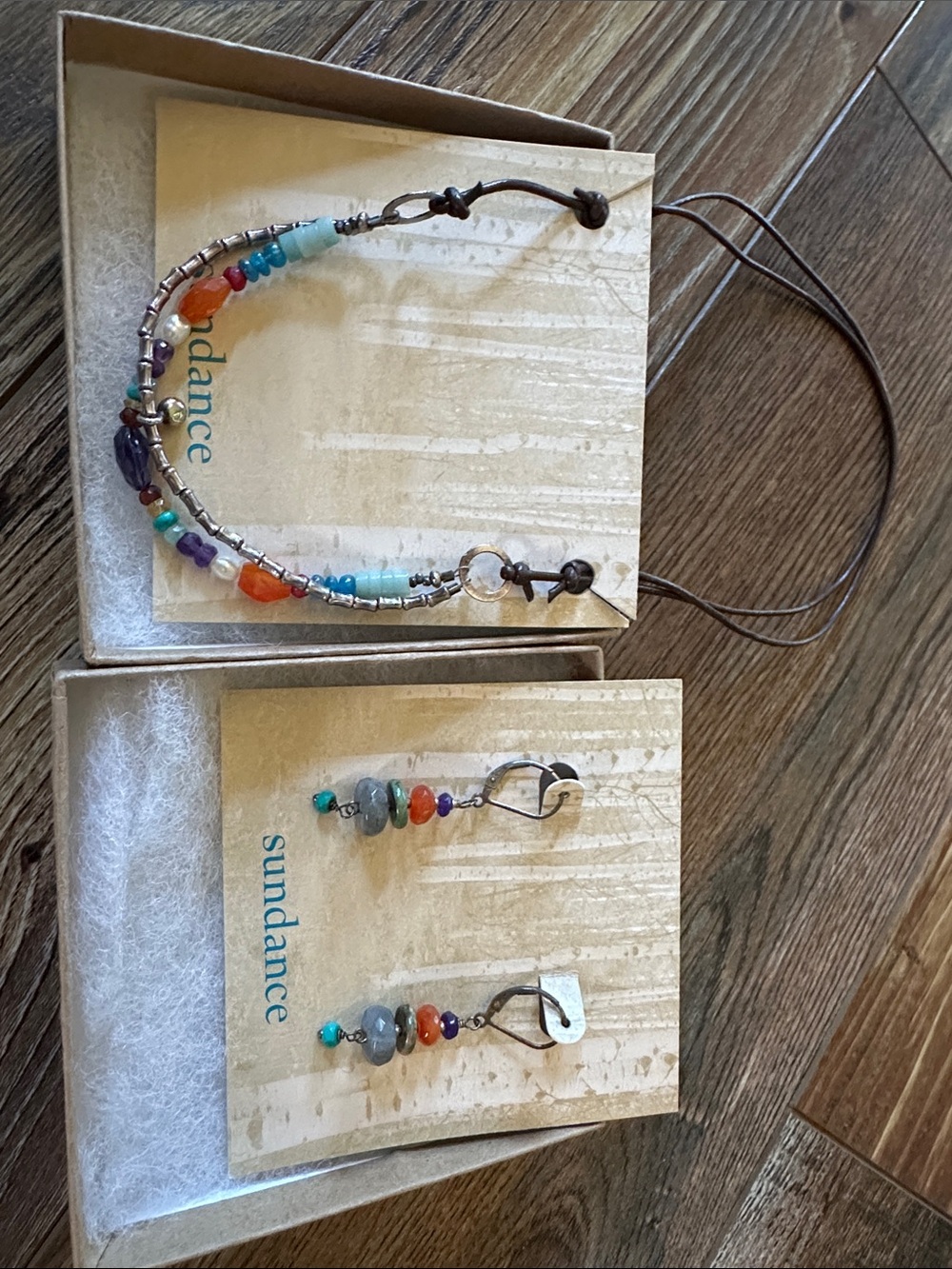 Sundance Multicolor Beaded Necklace and Earring Set